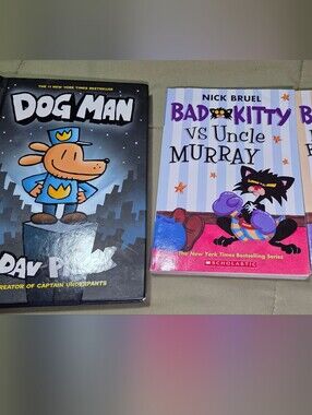 Dog Man & Bad Kitty Kids Book Lot of 3